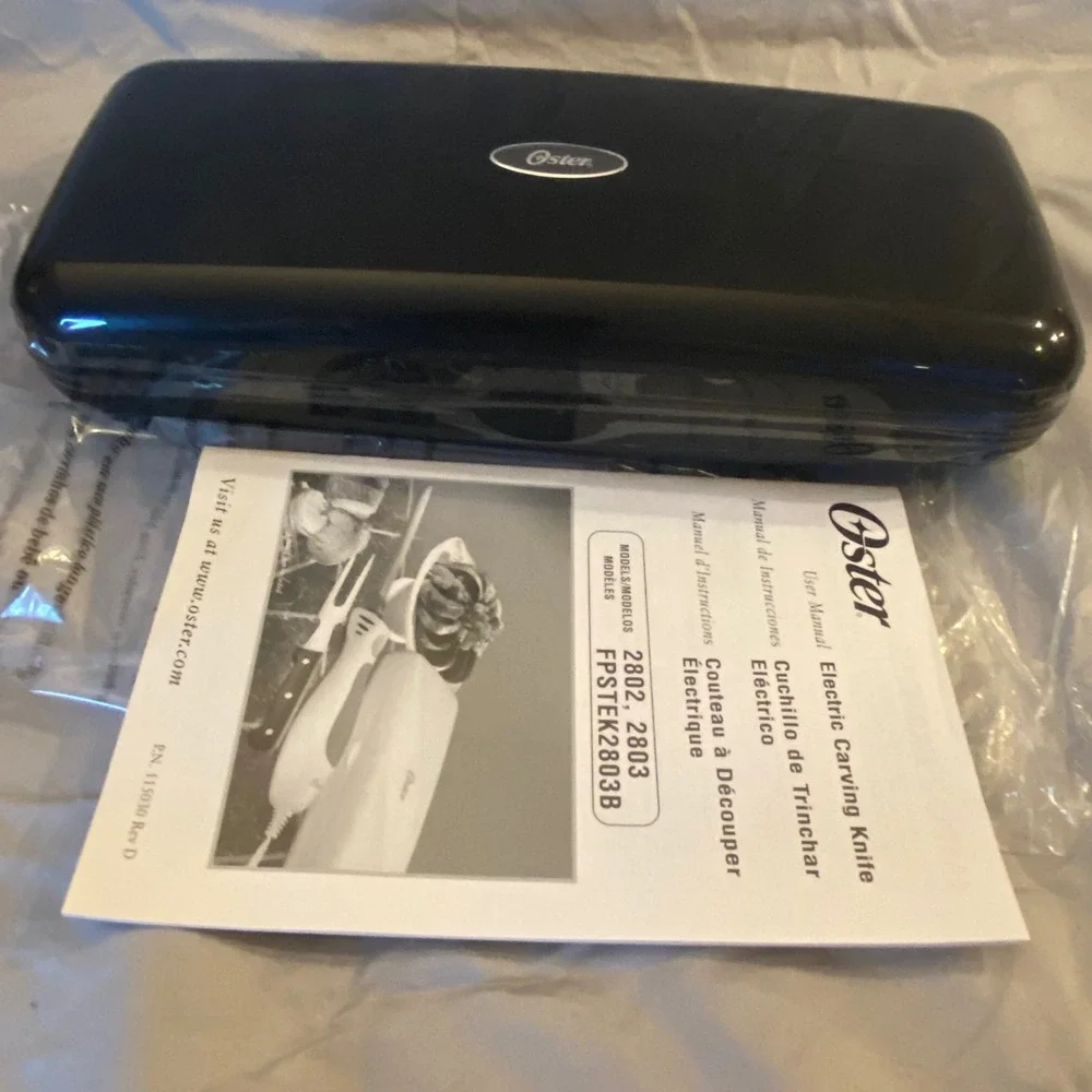 Oster Electric Carving Knife with Case NIB Stainless Steel‎ Blades Fork